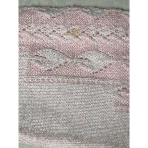 Vintage Sweater Bee By Banff Pink Cardigan Sweater Cable Knit Button Closure PIC - Picture 4 of 7